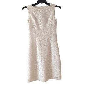 White Lace Size 4 Sleeveless Eyelet Dress Event Date White Party Pretty Spring